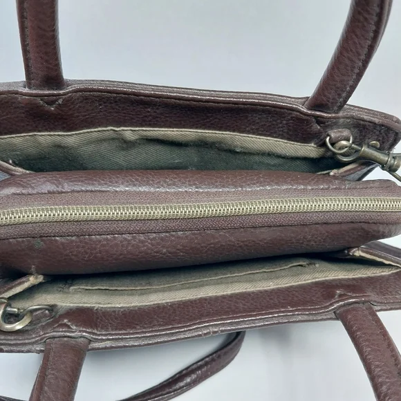 Vintage Y2K 2000’s Faded Glory Crossbody Bag Purse Brown Faux Leather 90s Iconic - Picture 11 of 14